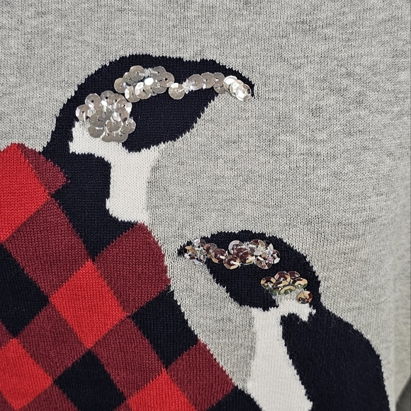 CROWN & IVY | 100% COTTON CROPPED SLEEVE CREW NECK SEQUIN SWEATER - NWOT! - Picture 6 of 13